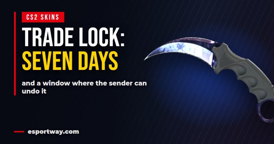 CS2 trade lock: seven days, a yellow shield, and a reversal window