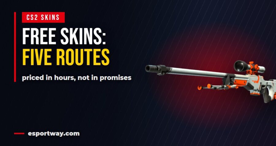 Free CS2 skins without a deposit: five routes and the hours each one costs